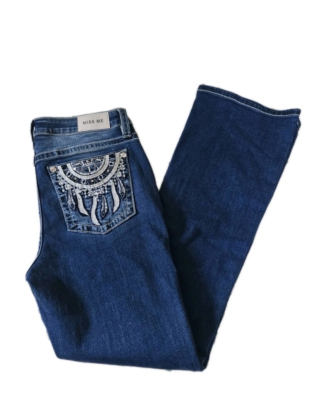 Miss Me Los Angeles Mid Rise Boot Dark Wash Women's Jeans 27 X 34 - Picture 6 of 8